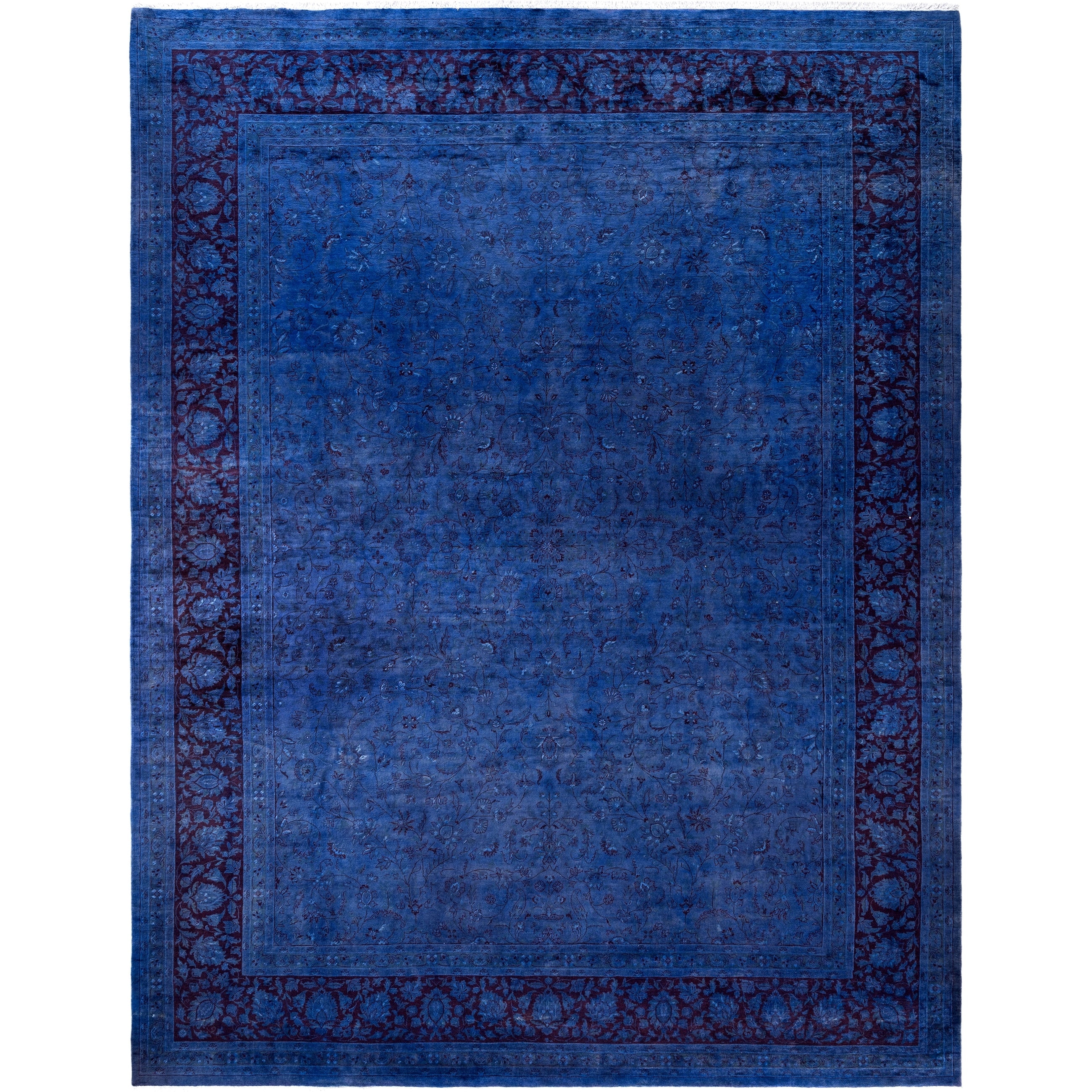 Overdyed Hand Knotted Wool Modern Contemporary Purple Area Rug 9 10 X 13 1