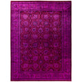 Overdyed Hand Knotted Wool Modern Contemporary Purple Area Rug 9 1 X 11 10