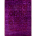 Overdyed Hand Knotted Wool Modern Contemporary Purple Area Rug 9 1 X 11 10