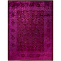 Overdyed Hand Knotted Wool Modern Contemporary Purple Area Rug 9 1 X 12 2