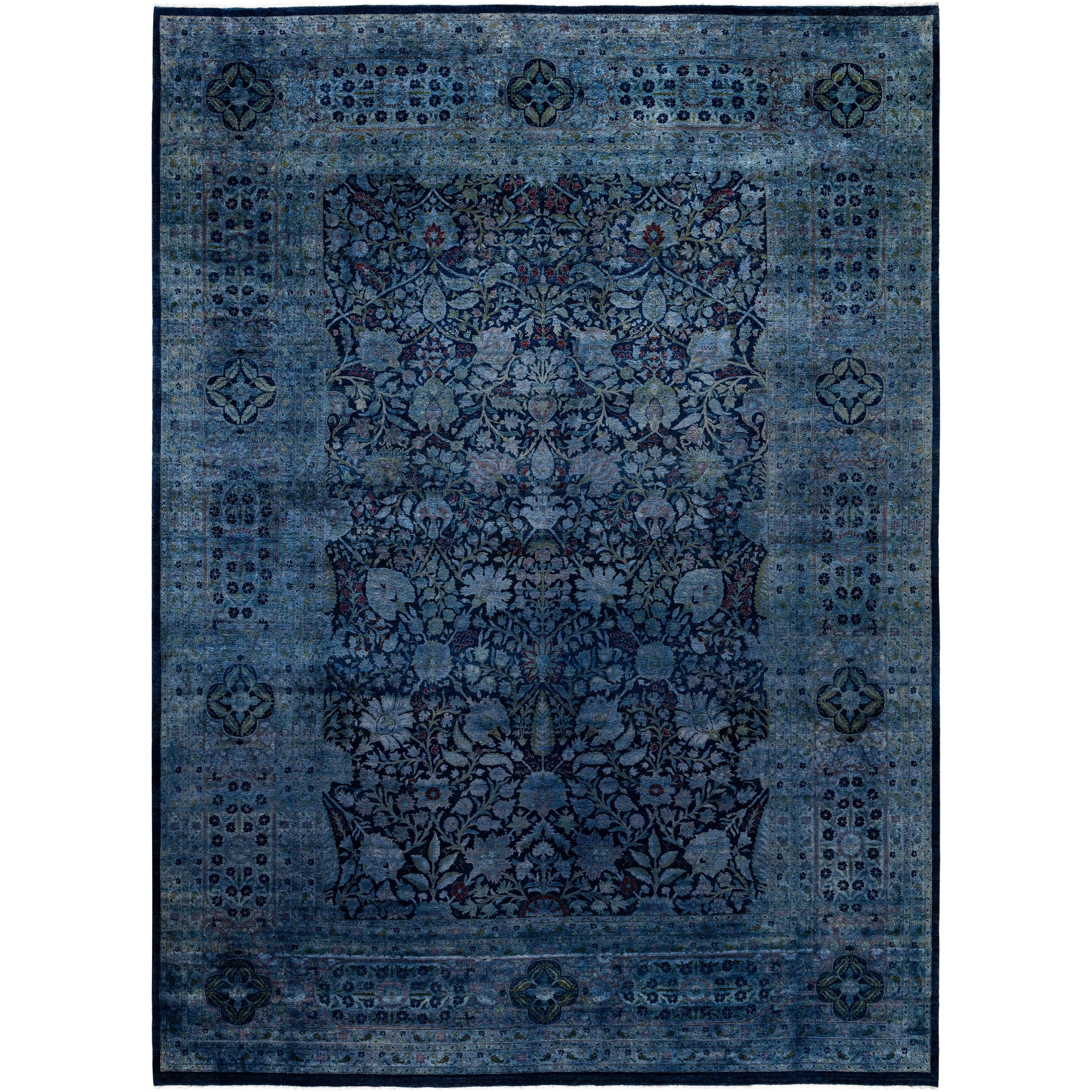Overdyed Hand Knotted Wool Modern Contemporary Purple Area Rug 9 1 X 12 6