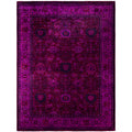 Overdyed Hand Knotted Wool Modern Contemporary Purple Area Rug 9 3 X 12 0