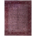 Overdyed Hand Knotted Wool Modern Contemporary Purple Area Rug 9 3 X 12 3