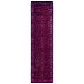 Overdyed Hand Knotted Wool Modern Contemporary Purple Runner 2 3 X 8 5