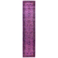 Overdyed Hand Knotted Wool Modern Contemporary Purple Runner 2 6 X 12 5