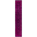 Overdyed Hand Knotted Wool Modern Contemporary Purple Runner 2 6 X 14 1