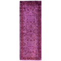 Overdyed Hand Knotted Wool Modern Contemporary Purple Runner 2 6 X 7 2