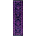 Overdyed Hand Knotted Wool Modern Contemporary Purple Runner 2 6 X 8 10