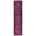 Overdyed Hand Knotted Wool Modern Contemporary Purple Runner 2 7 X 10 5