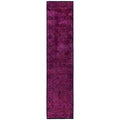 Overdyed Hand Knotted Wool Modern Contemporary Purple Runner 2 7 X 11 8