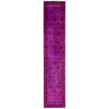 Overdyed Hand Knotted Wool Modern Contemporary Purple Runner 2 7 X 12 10