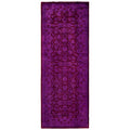 Overdyed Hand Knotted Wool Modern Contemporary Purple Runner 2 7 X 7 0