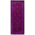 Overdyed Hand Knotted Wool Modern Contemporary Purple Runner 2 8 X 6 7