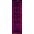 Overdyed Hand Knotted Wool Modern Contemporary Purple Runner 3 0 X 10 9