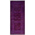 Overdyed Hand Knotted Wool Modern Contemporary Purple Runner 3 0 X 7 3