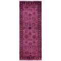 Overdyed Hand Knotted Wool Modern Contemporary Purple Runner 3 0 X 8 2