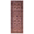 Overdyed Hand Knotted Wool Modern Contemporary Purple Runner 3 1 X 8 6