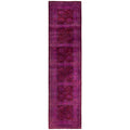 Overdyed Hand Knotted Wool Modern Contemporary Purple Runner 3 2 X 12 3