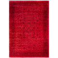 Overdyed Hand Knotted Wool Modern Contemporary Red Area Rug 10 2 X 14 4