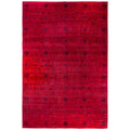 Overdyed Hand Knotted Wool Modern Contemporary Red Area Rug 12 1 X 17 9