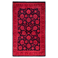 Overdyed Hand Knotted Wool Modern Contemporary Red Area Rug 2 7 X 4 3