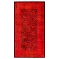 Overdyed Hand Knotted Wool Modern Contemporary Red Area Rug 2 8 X 4 10