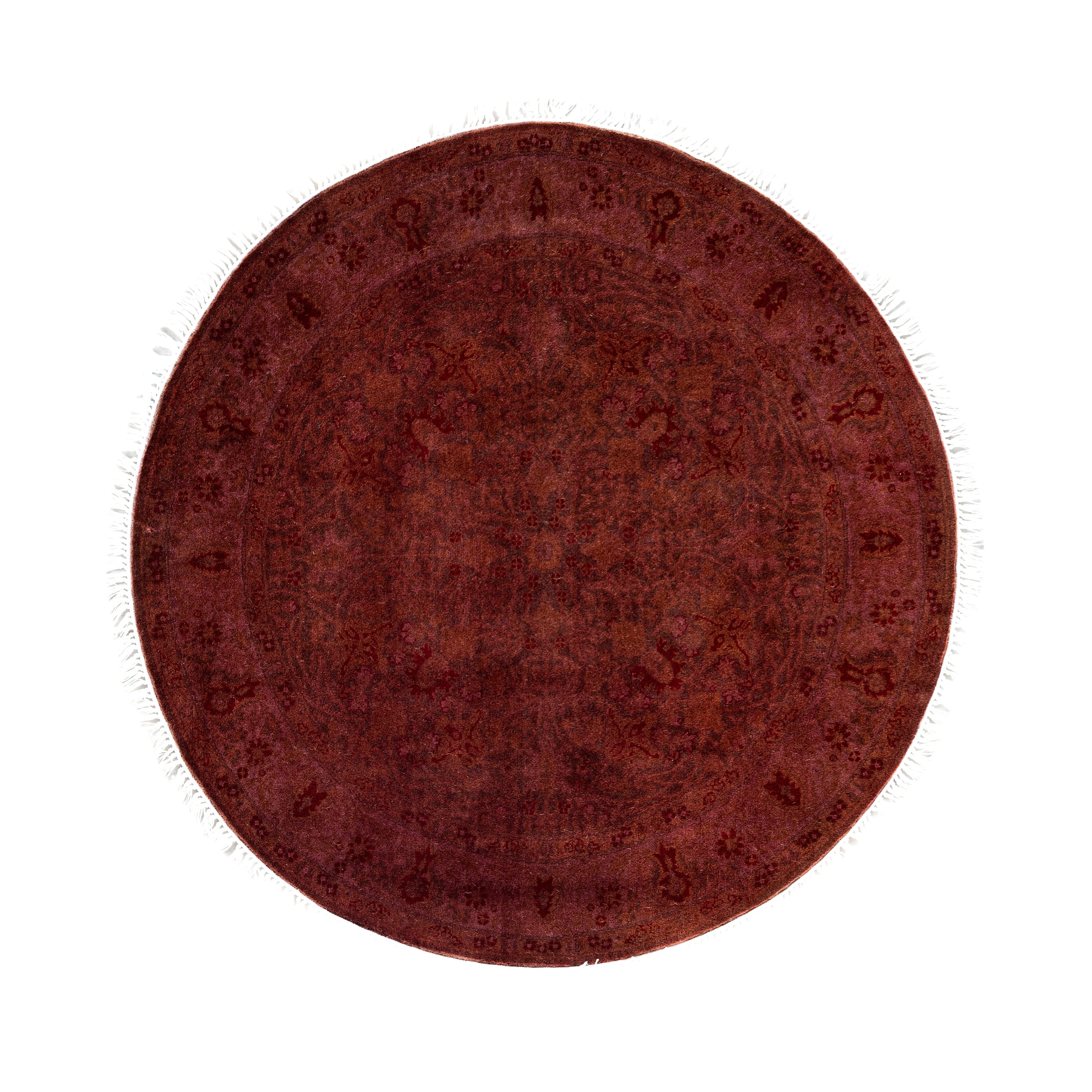 Overdyed Hand Knotted Wool Modern Contemporary Red Area Rug 3 1 X 3 1