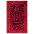 Overdyed Hand Knotted Wool Modern Contemporary Red Area Rug 3 2 X 5 4