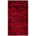 Overdyed Hand Knotted Wool Modern Contemporary Red Area Rug 3 3 X 5 5