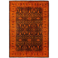 Overdyed Hand Knotted Wool Modern Contemporary Red Area Rug 5 3 X 7 5