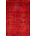 Overdyed Hand Knotted Wool Modern Contemporary Red Area Rug 6 0 X 9 1