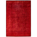 Overdyed Hand Knotted Wool Modern Contemporary Red Area Rug 6 1 X 8 10