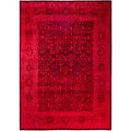 Overdyed Hand Knotted Wool Modern Contemporary Red Area Rug 8 10 X 12 6