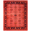 Overdyed Hand Knotted Wool Modern Contemporary Red Area Rug 8 2 X 10 3