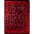 Overdyed Hand Knotted Wool Modern Contemporary Red Area Rug 9 1 X 12 1