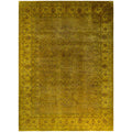 Overdyed Hand Knotted Wool Modern Contemporary Yellow Area Rug 10 2 X 14 1