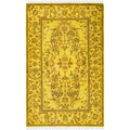 Overdyed Hand Knotted Wool Modern Contemporary Yellow Area Rug 2 8 X 4 3
