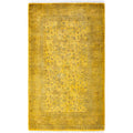 Overdyed Hand Knotted Wool Modern Contemporary Yellow Area Rug 3 2 X 5 5