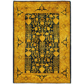 Overdyed Hand Knotted Wool Modern Contemporary Yellow Area Rug 4 2 X 5 10