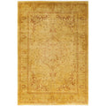 Overdyed Hand Knotted Wool Modern Contemporary Yellow Area Rug 4 6 X 6 9