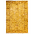 Overdyed Hand Knotted Wool Modern Contemporary Yellow Area Rug 4 7 X 7 0