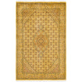 Overdyed Hand Knotted Wool Modern Contemporary Yellow Area Rug 4 9 X 7 5