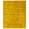 Overdyed Hand Knotted Wool Modern Contemporary Yellow Area Rug 6 1 X 6 1