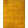 Overdyed Hand Knotted Wool Modern Contemporary Yellow Area Rug 7 10 X 10 2