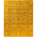 Overdyed Hand Knotted Wool Modern Contemporary Yellow Area Rug 8 1 X 10 1