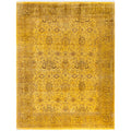 Overdyed Hand Knotted Wool Modern Contemporary Yellow Area Rug 8 1 X 10 4
