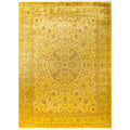 Overdyed Hand Knotted Wool Modern Contemporary Yellow Area Rug 9 1 X 12 3