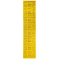Overdyed Hand Knotted Wool Modern Contemporary Yellow Runner 2 6 X 11 10
