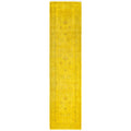 Overdyed Hand Knotted Wool Modern Contemporary Yellow Runner 2 7 X 10 3