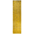 Overdyed Hand Knotted Wool Modern Contemporary Yellow Runner 2 7 X 10 3